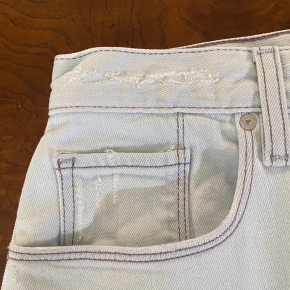 HUDSON LULU Light Wash Raw Hem Distressed Skirt 28 - Picture 4 of 6